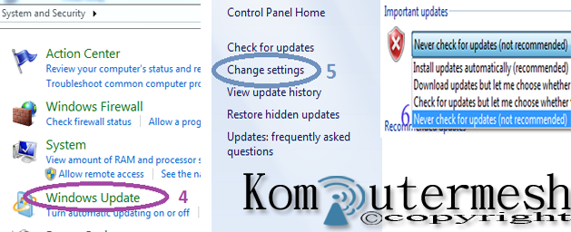 Cara Mematikan (disable) Windows Update Pada Windows 7