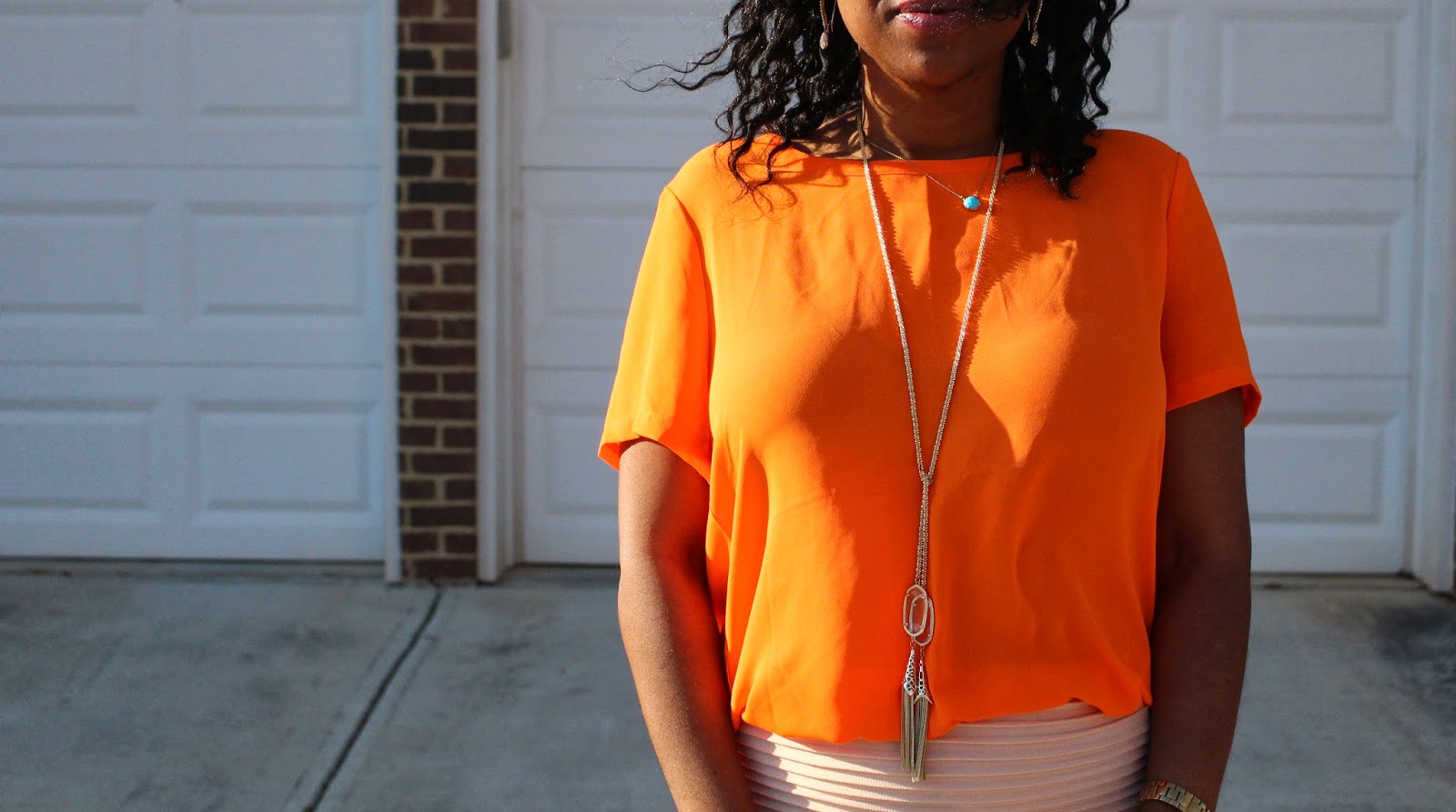 what I wore today: orange and pink brains of the outfit, what I wore today, style blogger, atlanta fashion blogger, atlanta style blogger