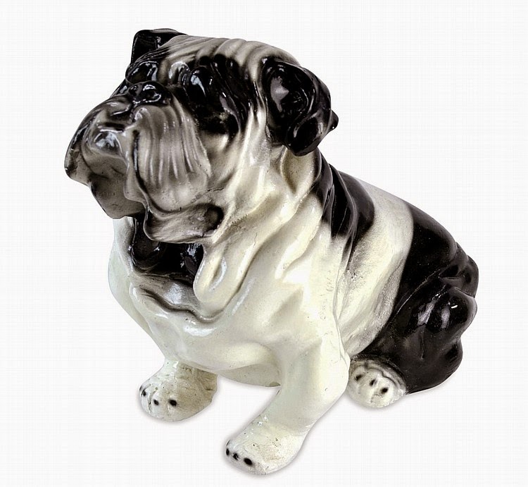 13909 Antiques Vintage English Bulldog Chalkware Bank
