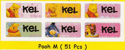 Stiker label nama Winnie The Pooh (M)