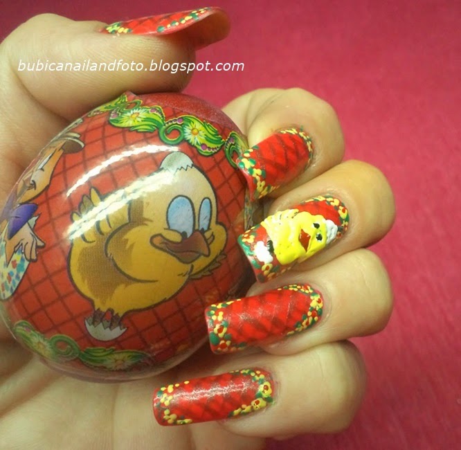 simple nails 763 red net and chicken nails