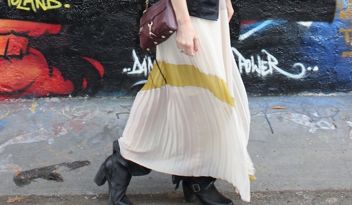 pleated maxi skirt style