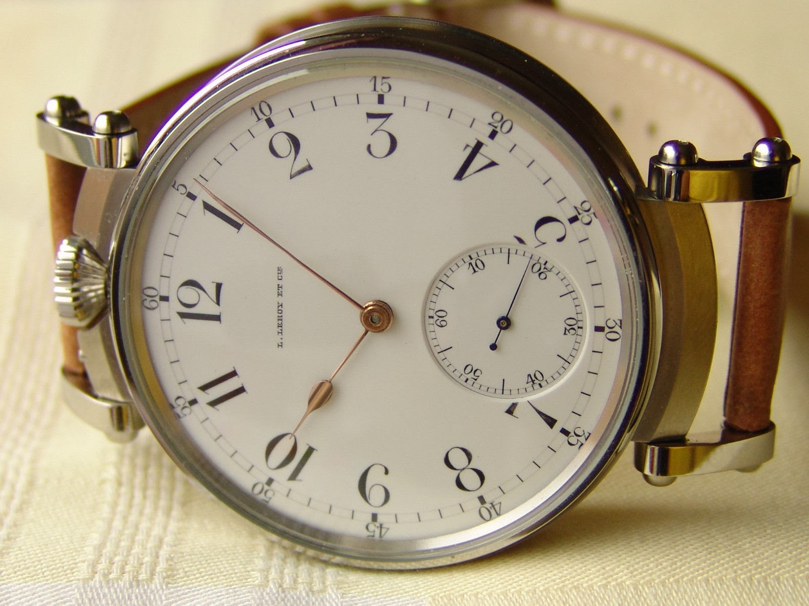 Antique Watches Rare 48 mm by Navy Watchmaker L. Leroy chronometer p