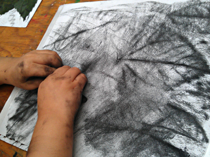 CHARCOAL DRAWING PROCESS ART FOR KIDS Day 6 Montessori Nature