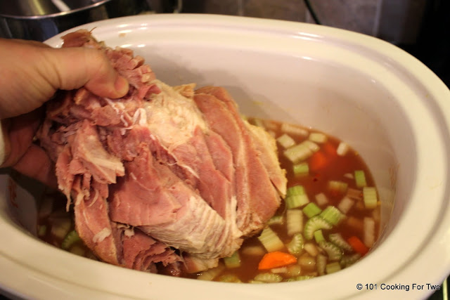 add the ham bone to the pot