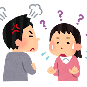 他人を怒らせて困っている人のイラスト