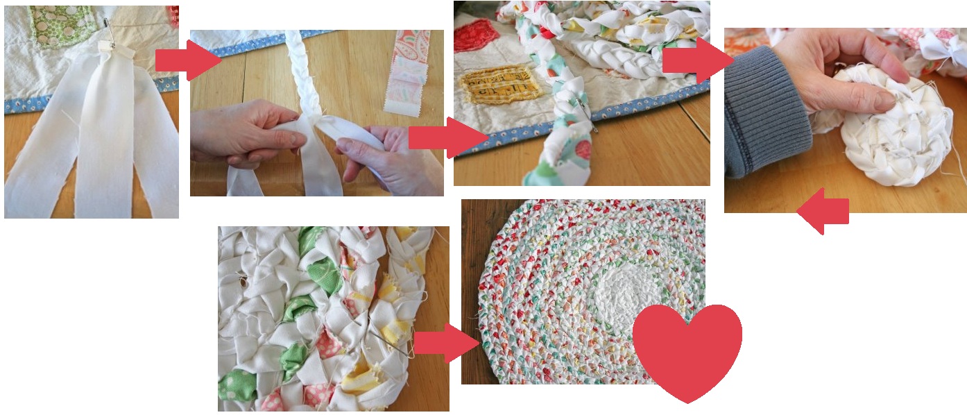 Make Your Own Braided {No Sew} Rag Rug One Good Thing by Jillee