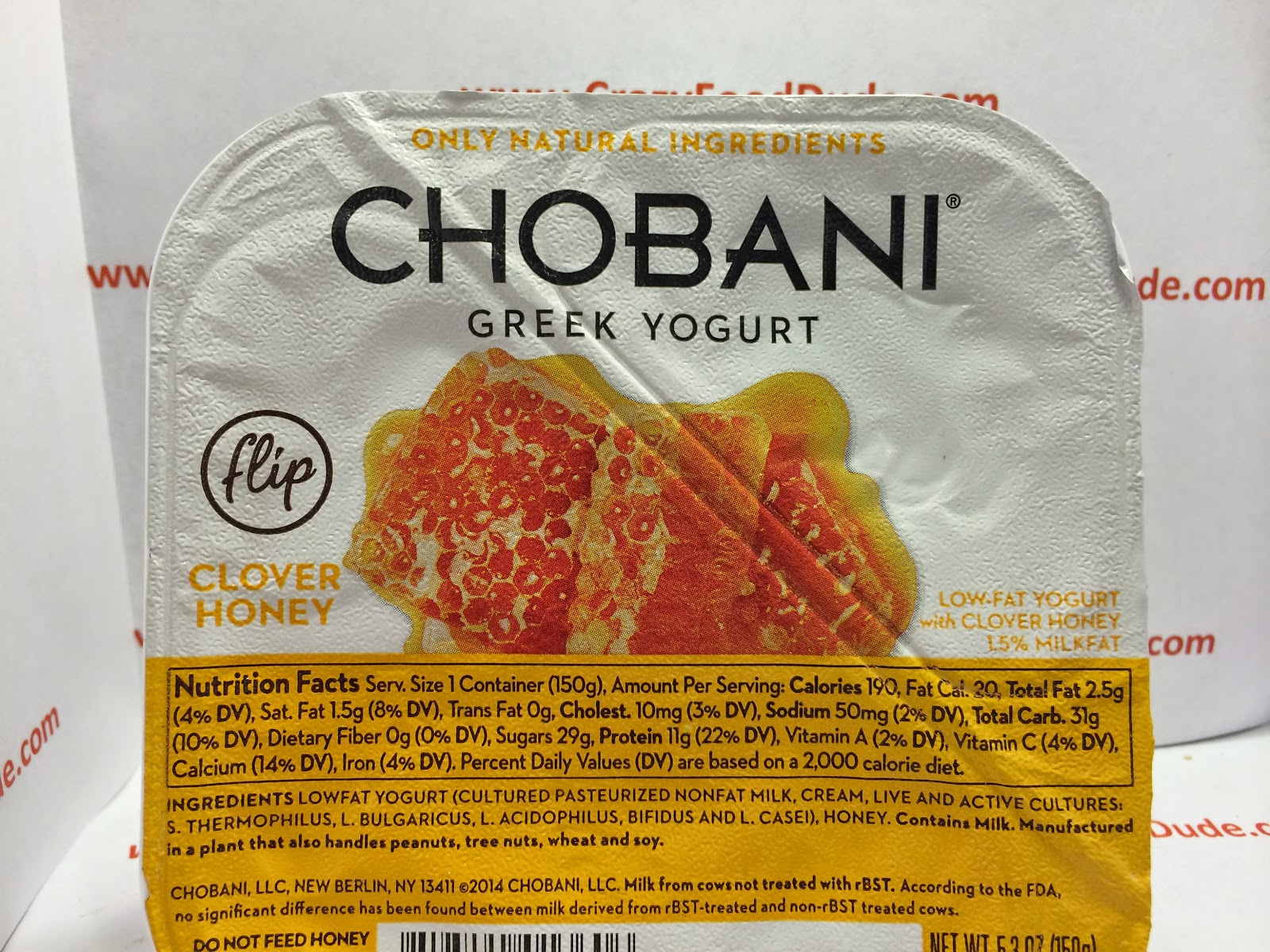 Crazy Food Dude Review Chobani flip Clover Honey Greek Yogurt