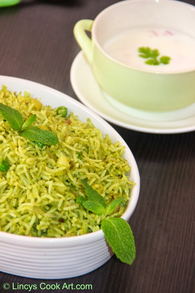 Mint Pulao/ Mint Rice/ Pudhina Sadam Lincy's Cook Art