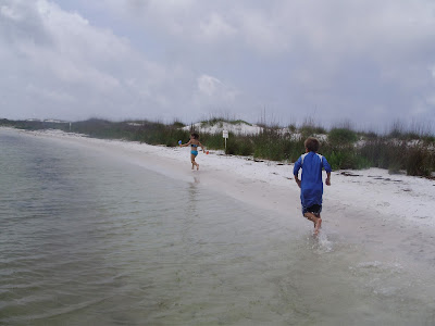 Playing out on Shell Island near Panama City Beach, Florida