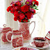 Red Transferware Valentine's Tea