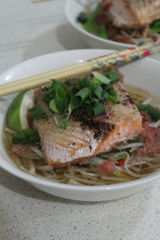More than Words Jamie Oliver's "Asian Style Salmon Noodle Broth"