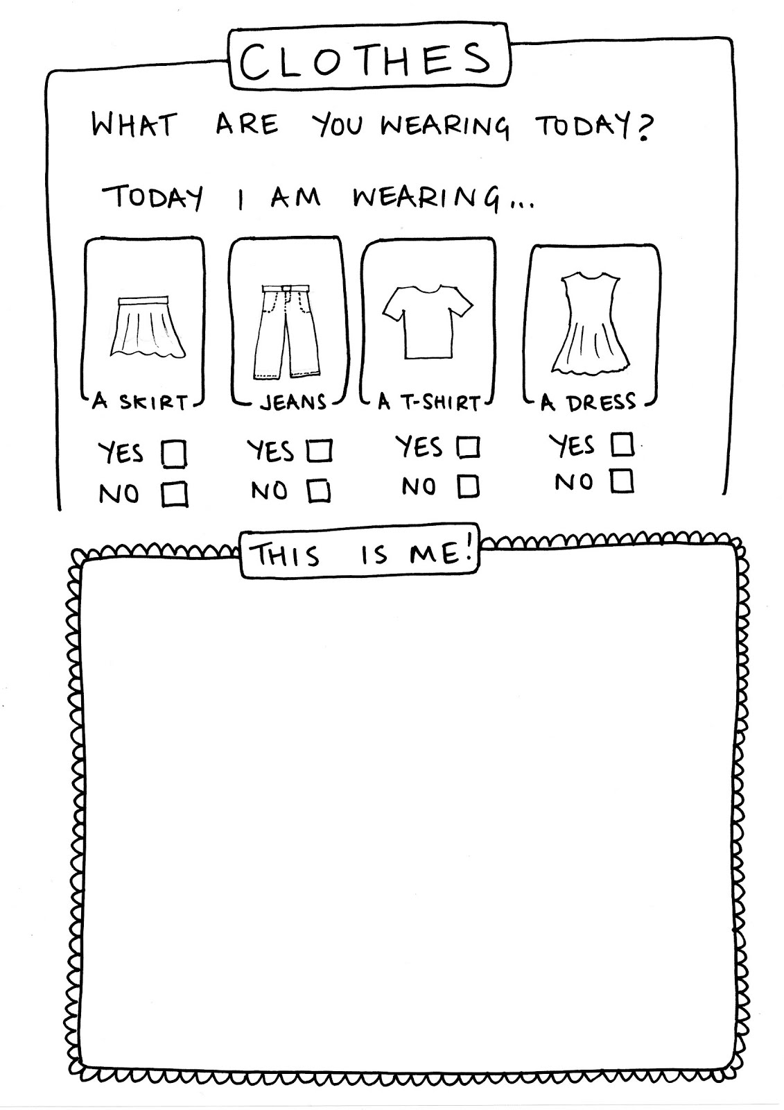 worksheet This Is Me Worksheet worksheet clothes workshop resources clothes