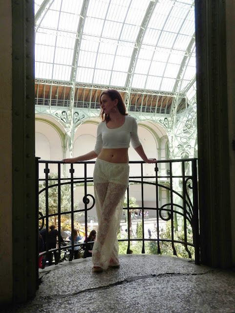 Grand Palais L'Art du jardin white lace trousers