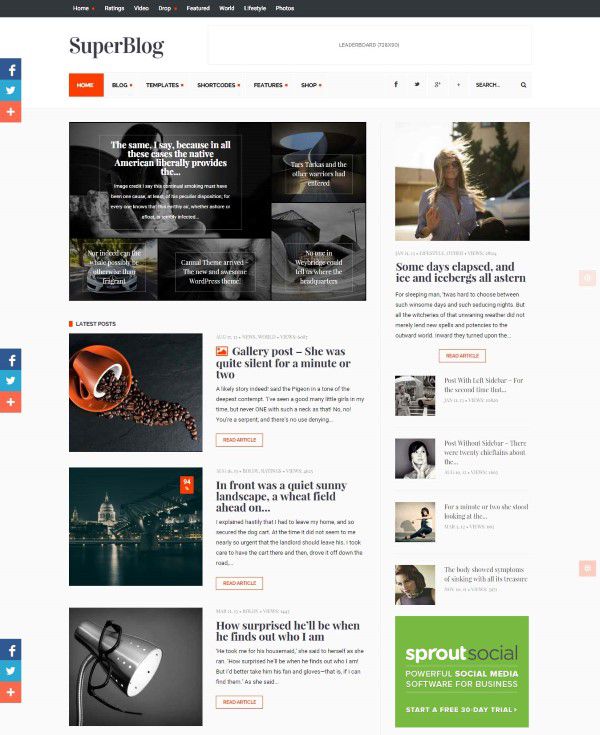 Powerful theme SuperBlog