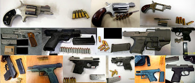 Top to Bottom - Left to Right: Firearms Discovered at DAL, CLT, FAR, JAX, RAP, SNA, AUS, MCO, ATL, DAL, DAL, ATL, MCI