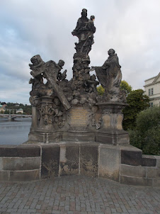 One of the total of 30 Statues of Saints on "Charles Bridge" in Prague.