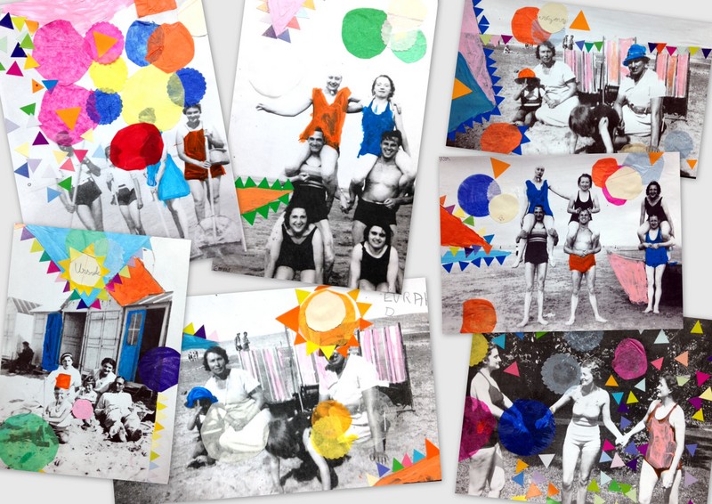 les petites têtes de l'art Stage d'été, collages, souvenirs de vacances