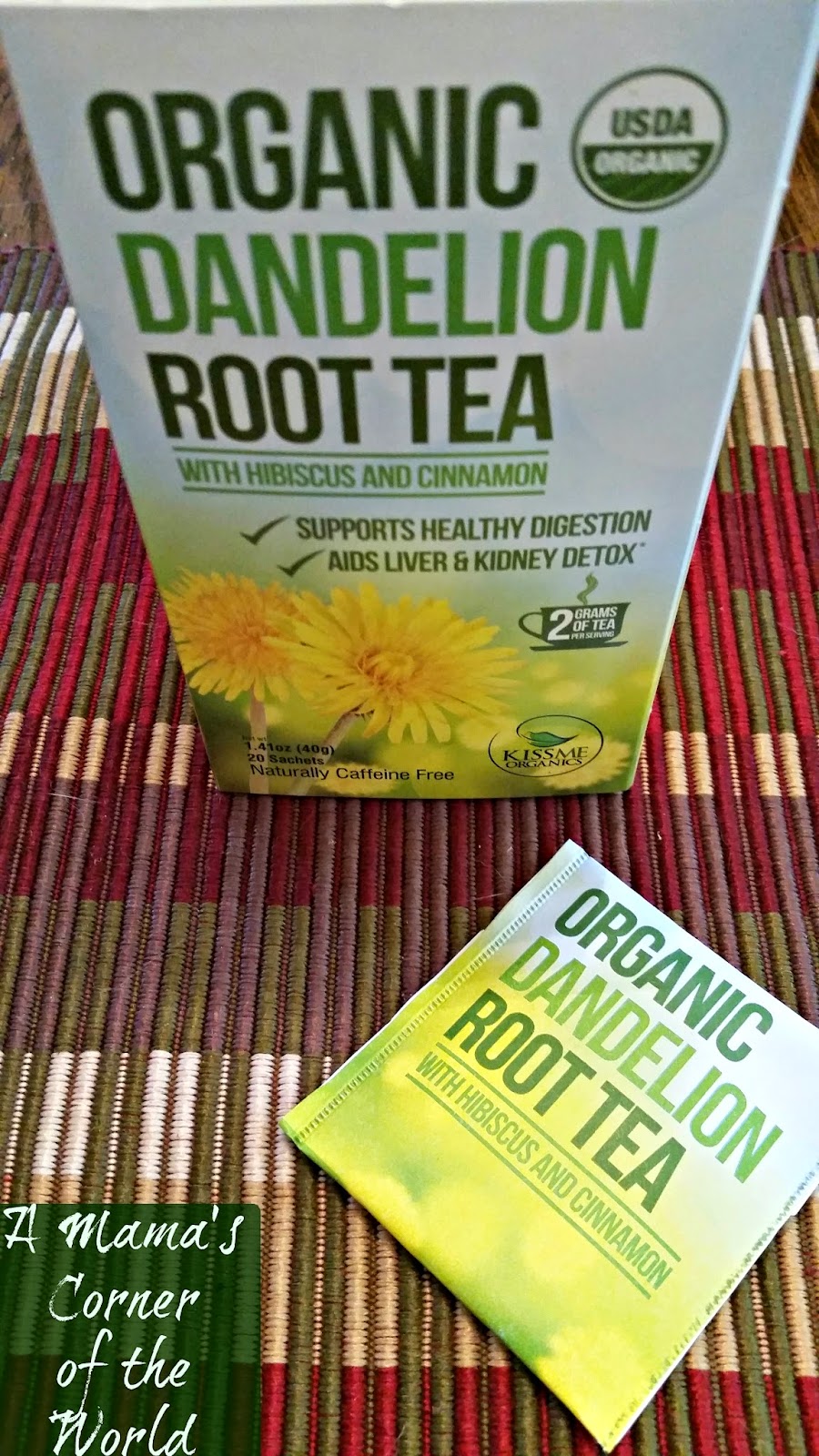 Kiss Me Organics Organic Dandelion Root Tea Review A Mama's Corner of