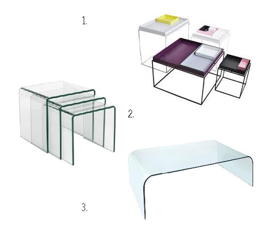 Contemporary glass pöydän