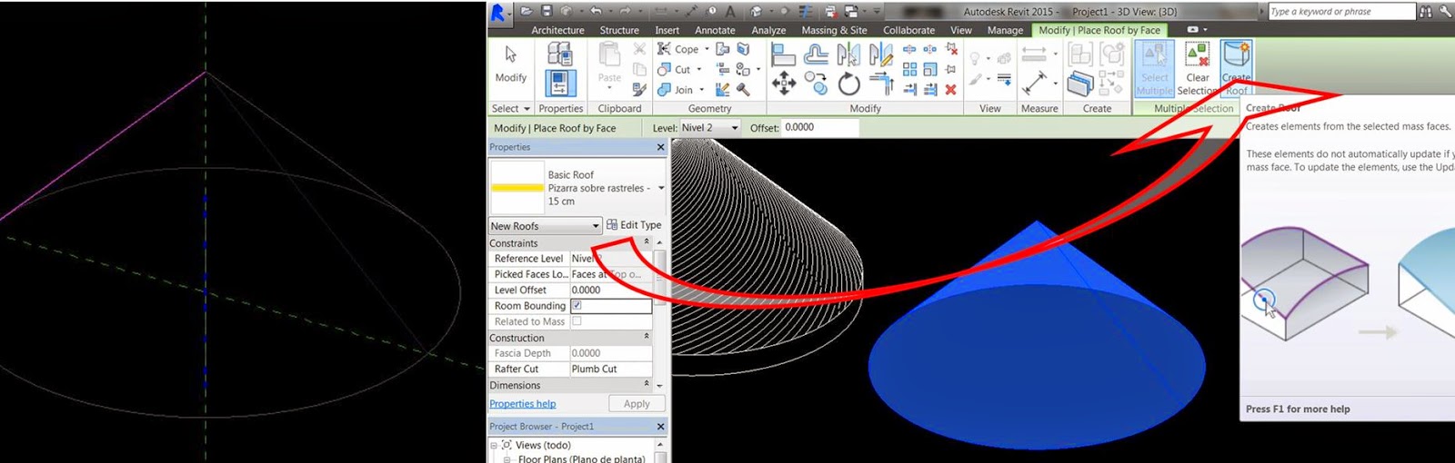 REVIT WINDSURFER CONESHAPED ROOFS SURFACE PATTERN
