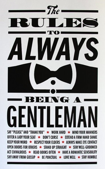 Admiral Cod The Rules To Always Being A Gentleman