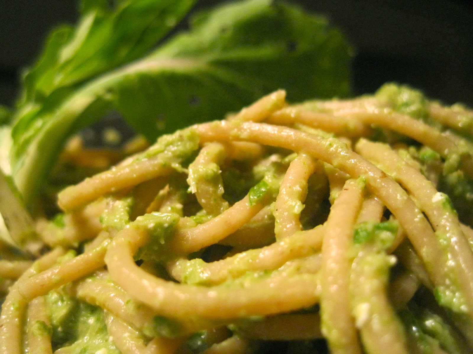 Kvell in the Kitchen Pasta with Garlic Scape Pesto