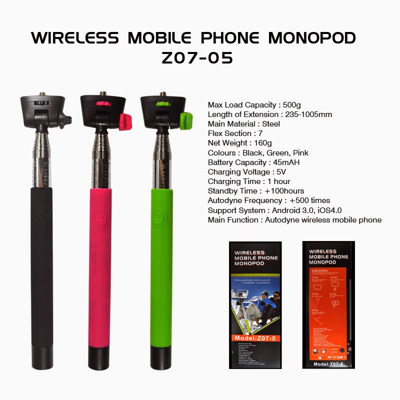 DAC Tech Online Z075 High Quality Monopod with builtin bluetooth