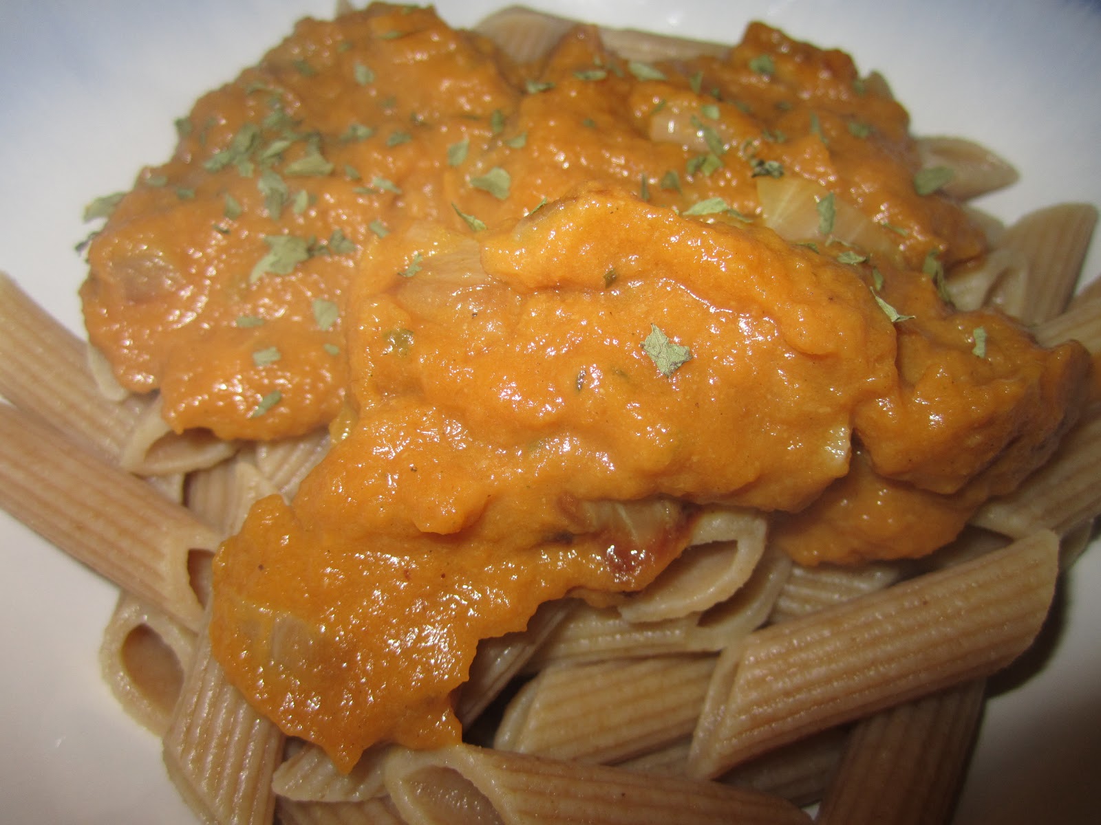 The Kosher Chef Pasta with Pumpkin Sauce