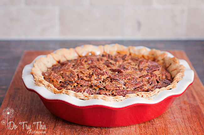 Delicious homemade pecan pie recipe.