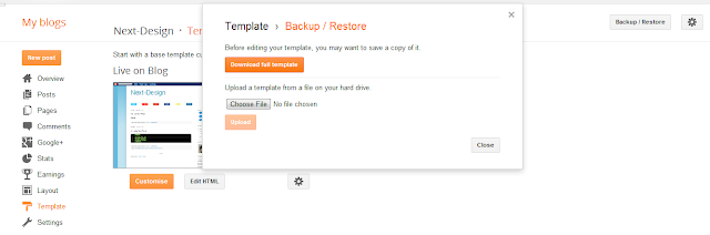 download template from blogger