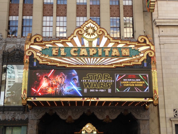 Star Wars: The Force Awakens at Hollywood's El Capitan Theatre Star Wars Force Awakens Hollywood El Capitan Theatre