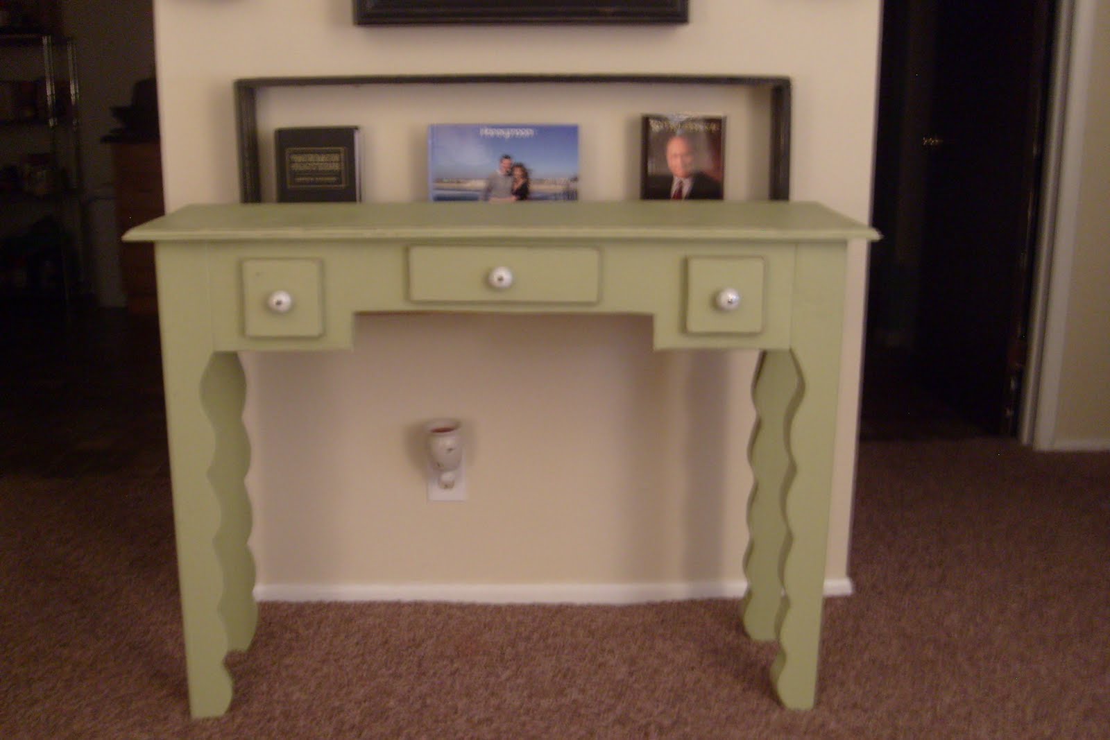 Hand Crafted Furniture Sage Green Entry Table 155