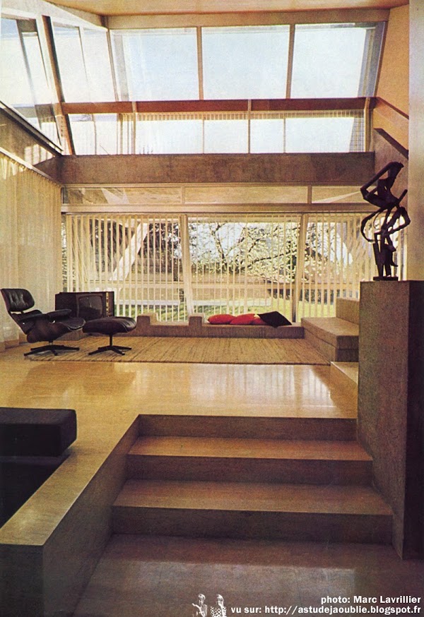 Versailles - Maison Drusch  Architecte: Claude Parent  Ingénieur conseil: D.M. Davidoff  Décoration: Roger Fatus  Construction: 1963 - 1965 
