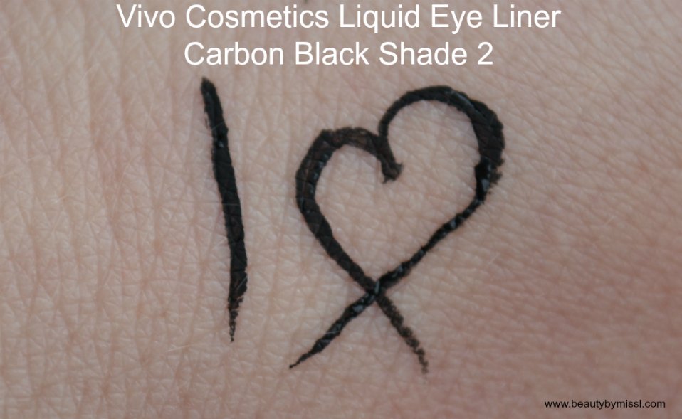 Vivo Cosmetics Liquid Eye Liner in Carbon Black swatches 
