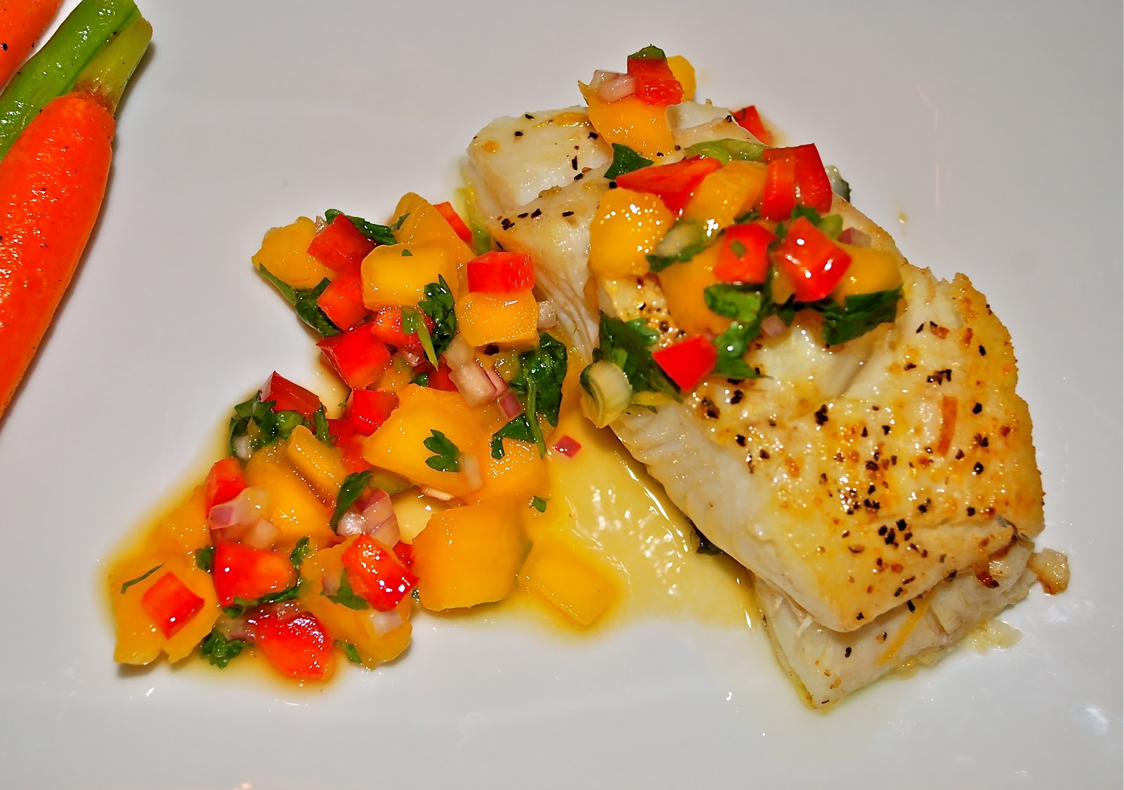 Delicious Made Simple Mangia Mango for the Halibut (Halibut with Mango