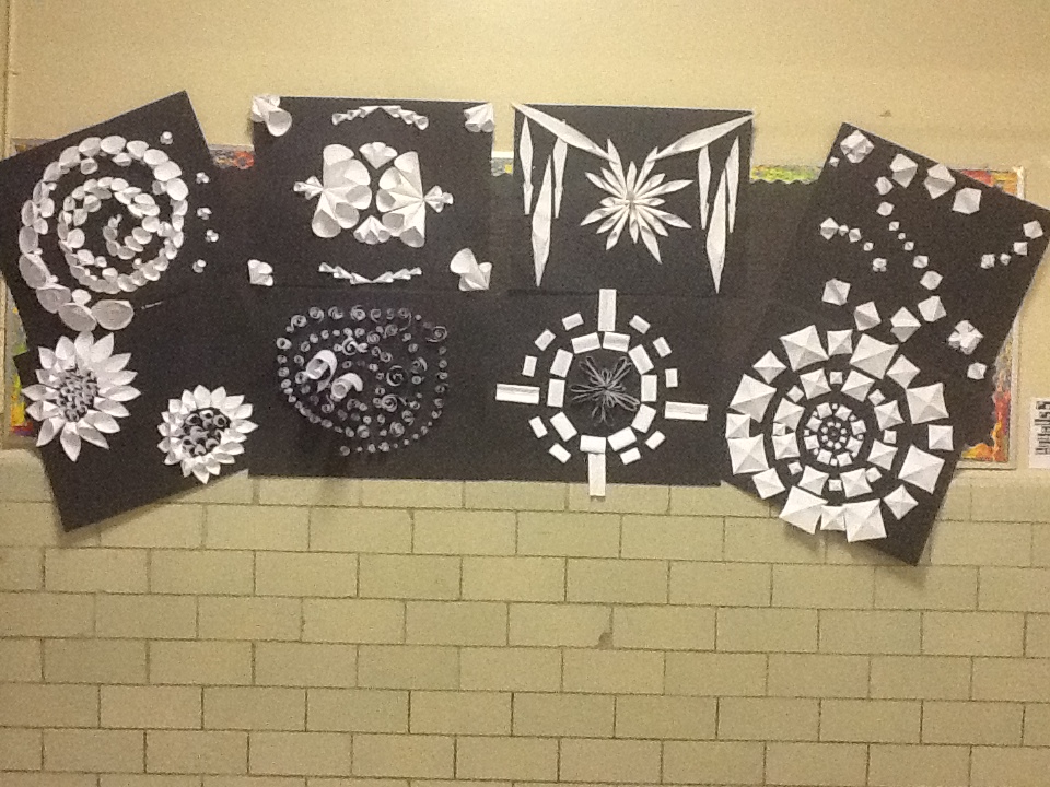 C.I.C.S. Bucktown Art: 7th grade paper relief sculpture