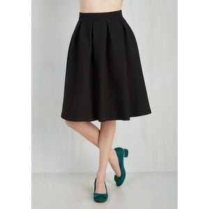 Modcloth Black Imperative Narrative Skirt