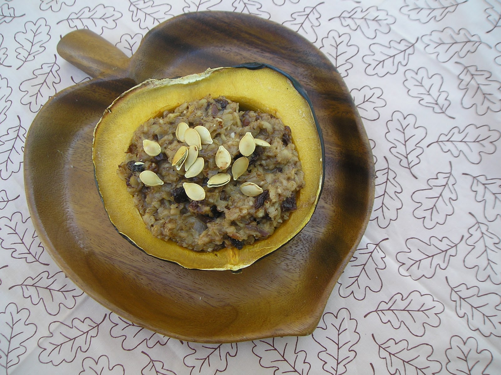 Improv Challenge Savory Oat Stuffed Acorn Squash Edesia's Notebook