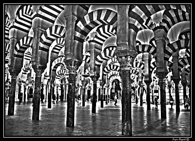 Mezquita de Córdoba España Spain Mosque blanco y negro foto pic photo HDR
