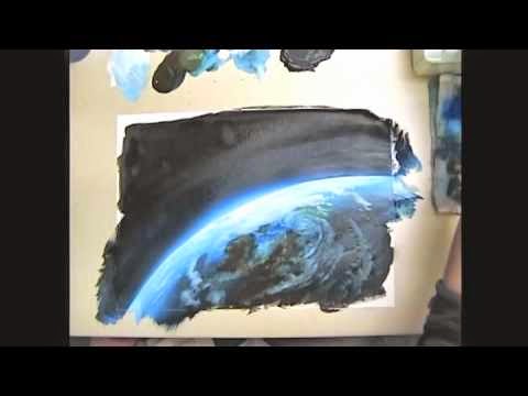 絵学動画 彩玉 宇宙から見た地球をアナログで描く