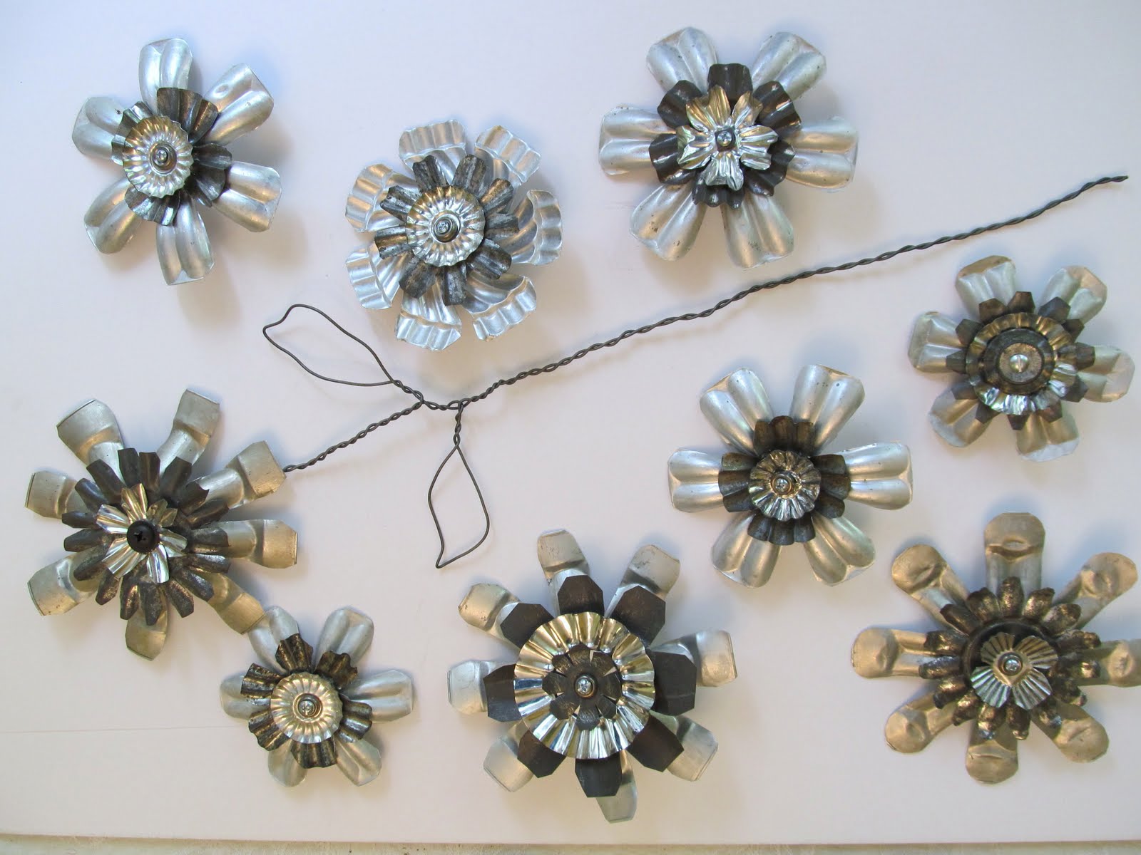 Sassytrash More Funky Metal Collage Flowers