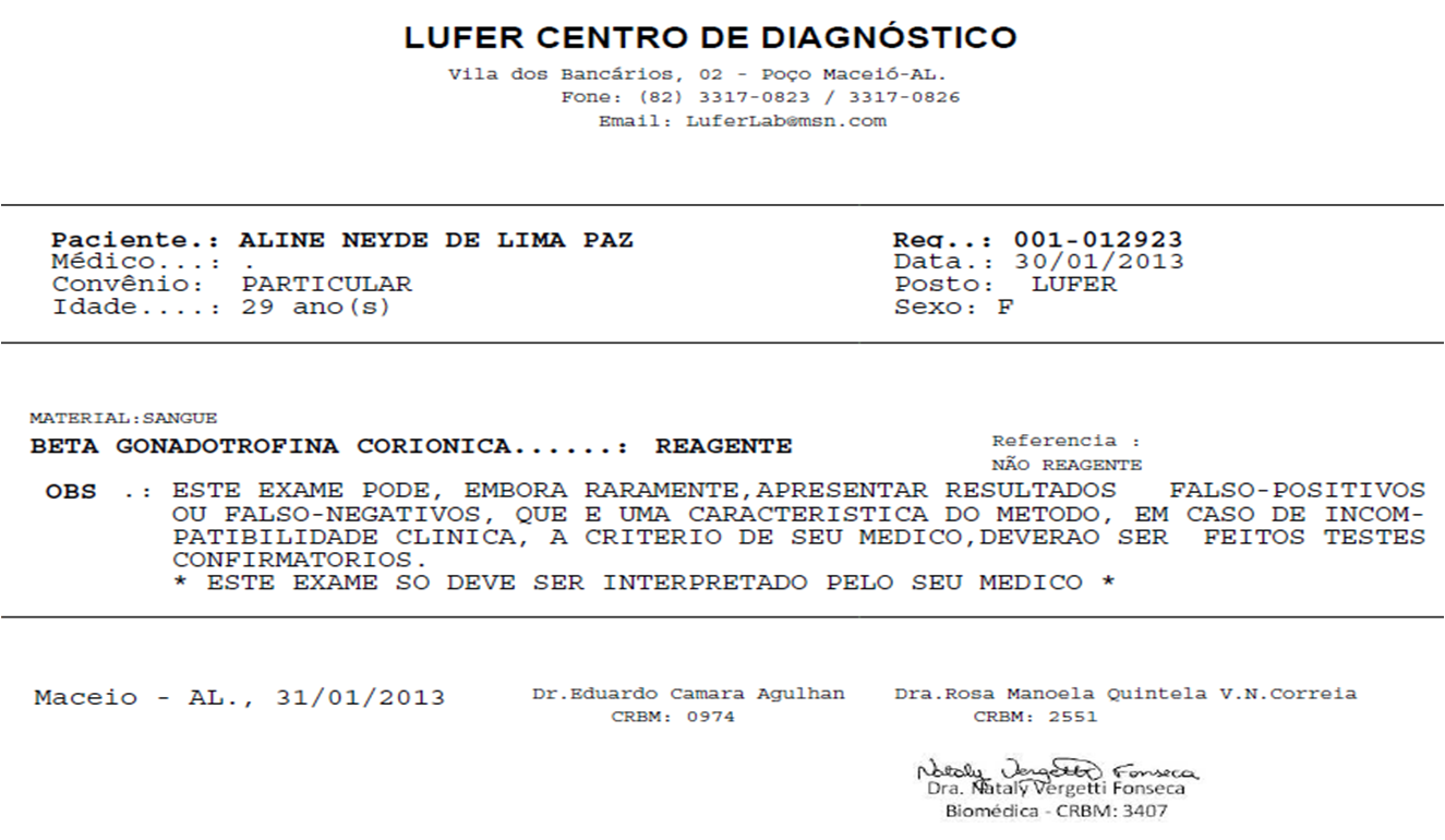 Exame hcg beta
