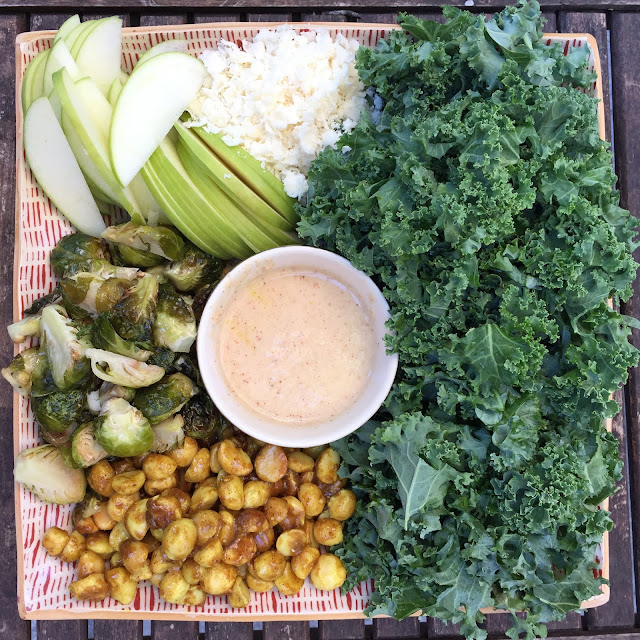 designer bags and dirty diapers Kale + Brussels Sprouts Salad with