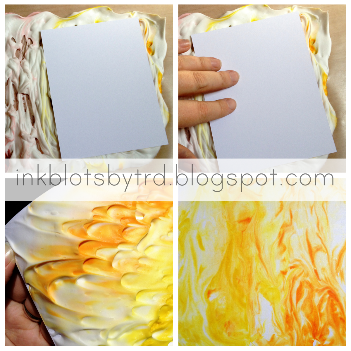 Ink Blots by TRD Distress Stain/Shaving Cream Tutorial {Marbled Cardstock}