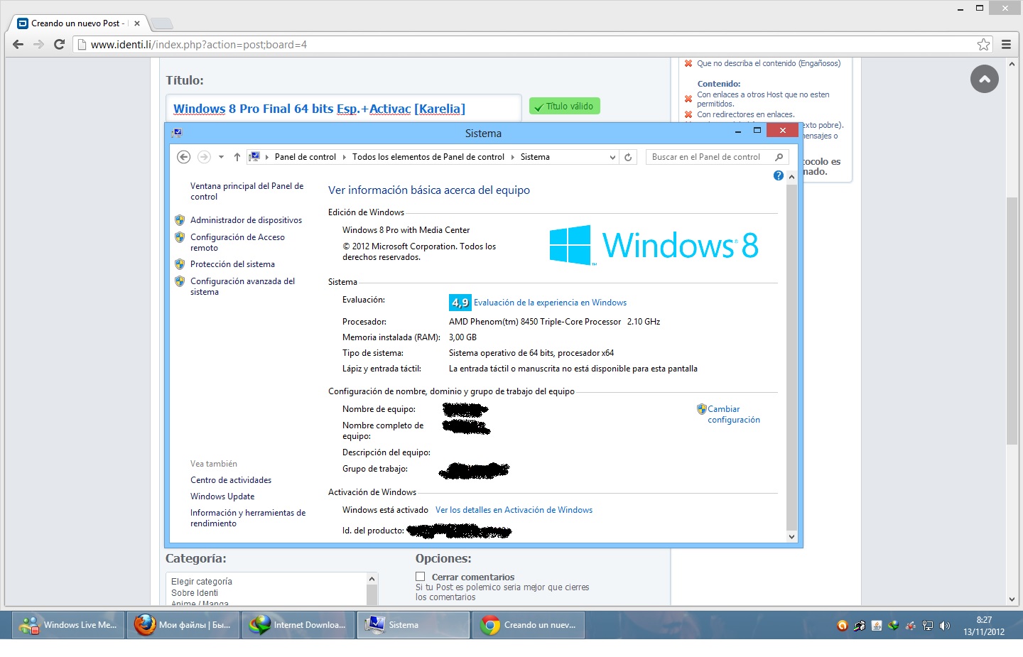 Windows Pro 8 Esp