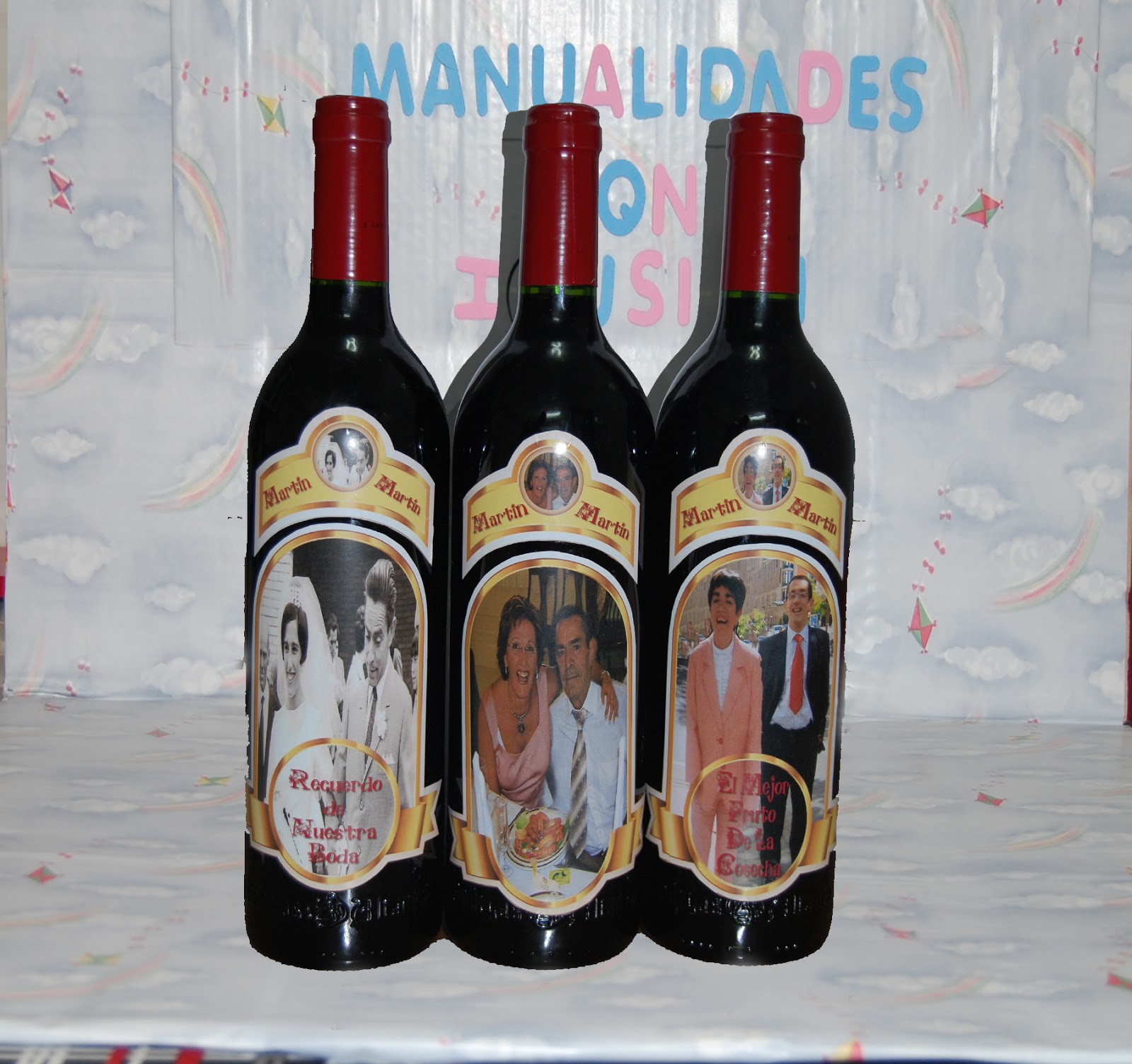Manualidades+Con+Botellas+De+Vino Botellas de vino personalizas, de un buen matrimonio una buena cosecha ...