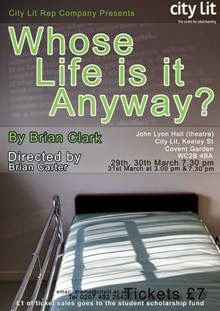 whose life is it anyway 3 essay Whose life is it anyway essayin whose life is it anyway' clark has formulated two distinctive characters ken harrison and dr emerson to base his play centred around the issue of euthanasia ken harrison, who is a patient, paralysed quadraplegically, makes a plea for the freedom to decide his own destiny. whose life is it anyway 3 essay Whose life is it anyway essayin whose life is it anyway' clark has formulated two distinctive characters ken harrison and dr emerson to base his play centred around the issue of euthanasia ken harrison, who is a patient, paralysed quadraplegically, makes a plea for the freedom to decide his own destiny.