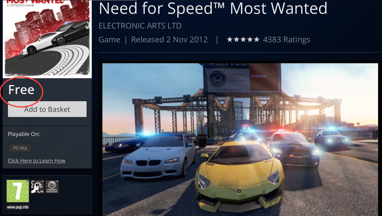 This week's free game: Need for Speed Most Wanted