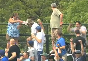Chicago Cubs fan spills beer on wife, wife spills beer on him ... Chicago Cubs fan spills beer on wife, wife spills beer on him ...